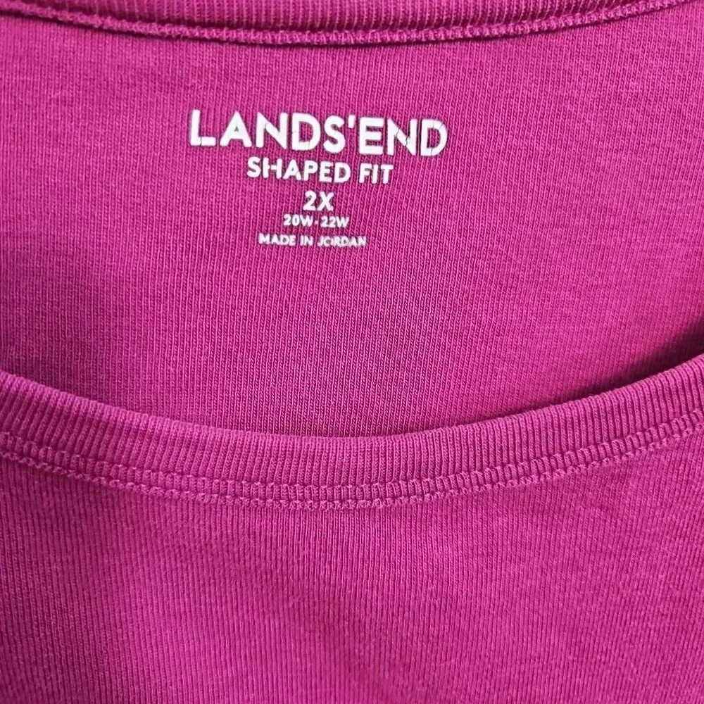 Lands End Women's Sz 2XL Shaped Fit pink top short sleeve - Picture 2 of 10